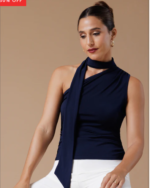 One Shoulder Mock Neck Top - 061224